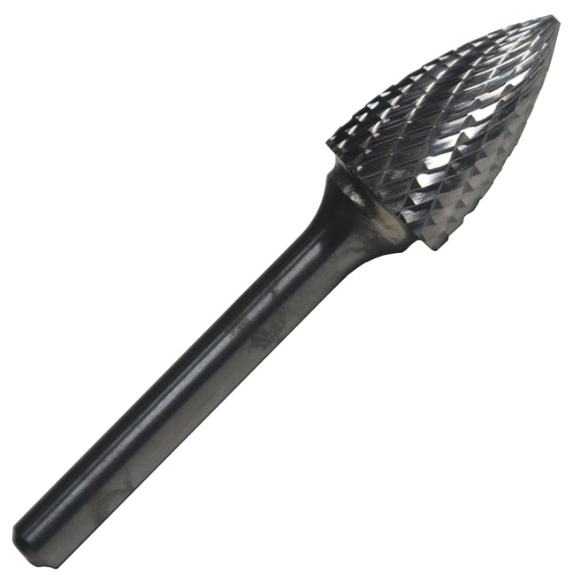 Drill America DULSG1X6 SG1x6" 1/4" X 5/8" Tree Pointed End Carbide Burr 1/4" Shank 6"OAL, DULSG1X6