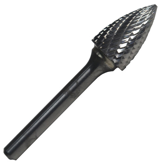 Drill America DULSG3X6 SG3x6" 3/8" X 3/4" Tree Pointed End Carbide Burr 1/4" Shank 6"OAL, DULSG3X6