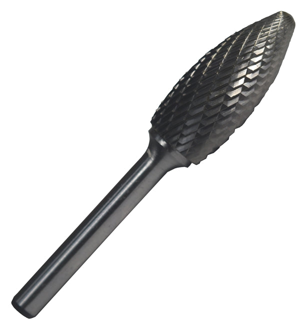 Drill America DULSH6 SH6 5/8" X 1-7/16" Flame Carbide Burr 1/4 Shank, DULSH6