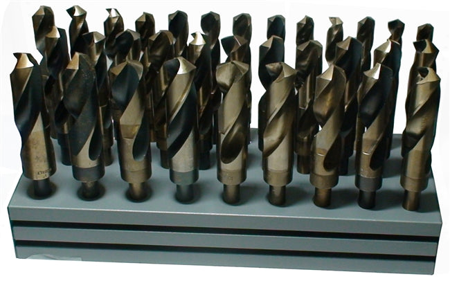 Drill America D/A833SD-CO-SET 1/2"-1"x64ths 33 Piece Cobalt Reduced Shank Drill Bit Set, Drill America, D/A833SD-CO-SET