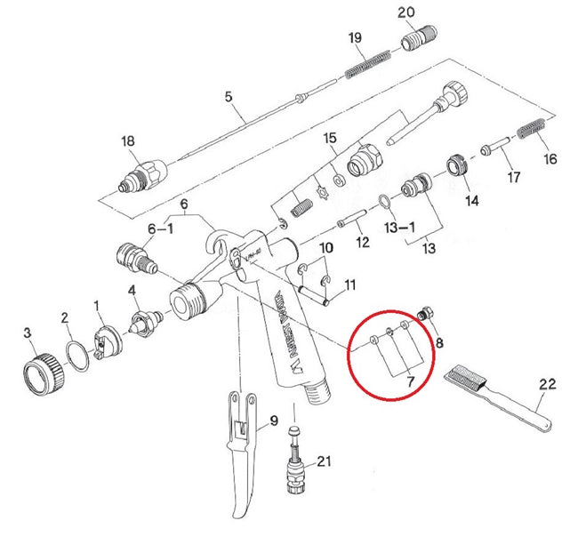 Iwata 93940890 RG3L/LPH50,80 - Needle Packing Set